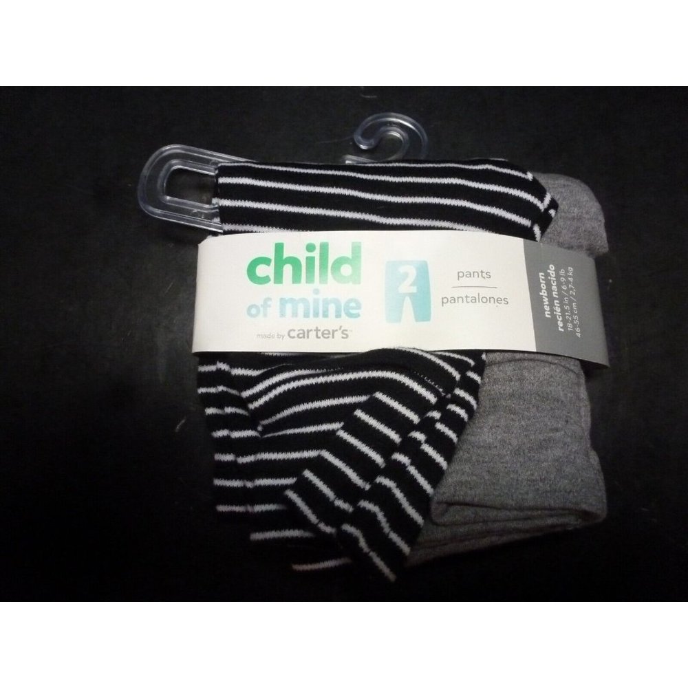 Child Of Mine By Carter's Newborn Baby Boy 2 Pack Pants  18-21.5"  6-9 Lb